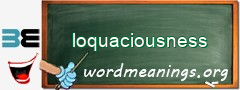 WordMeaning blackboard for loquaciousness